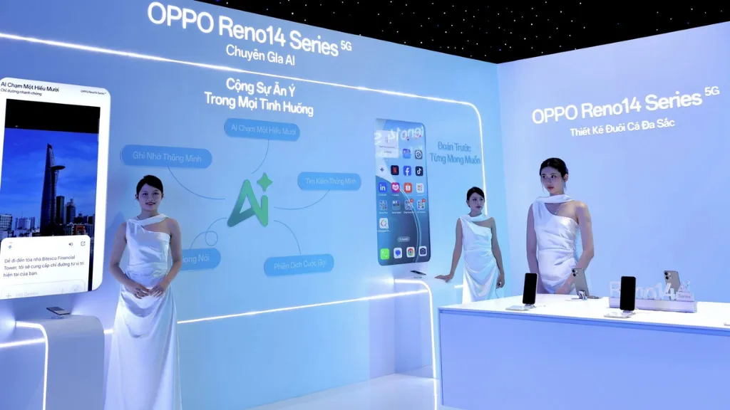 Khu trưng bày sản phẩm OPPO Reno14 F
